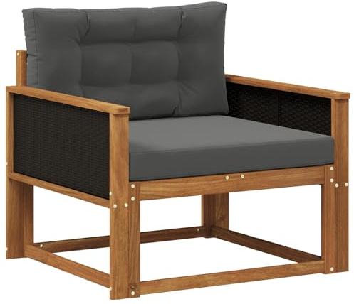 vidaXL Outdoor Mittelsofa Massivholz Akazie Natur, Akazienholz Outdoor Mittelsofa, wetterfestes Patiositzmöbel, modernes Möbel für Gartenlounge und Balkon