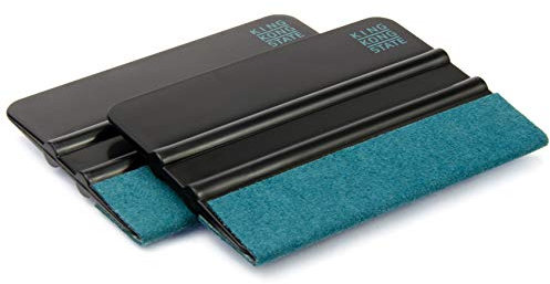 Kunststoff-Rakel 2er Pack von KING KONG STATE - hochwertige Folienrakel mit Alcantara-Überzug 10 x 7,3 cm