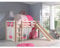 Spielbett inkl. Rutsche mit Textilset Vorhang, Tunnel & 3 TaschenPrinces, Kiefer Massiv Natur
