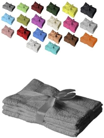 EXKLUSIV HEIMTEXTIL Gästehandtuch 4er Set 30 x 50 cm Anthrazit