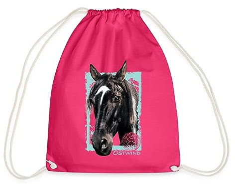 Spreadshirt Ostwind Aris Ankunft Pferd Ostwind Porträt Turnbeutel, One size, Fuchsia