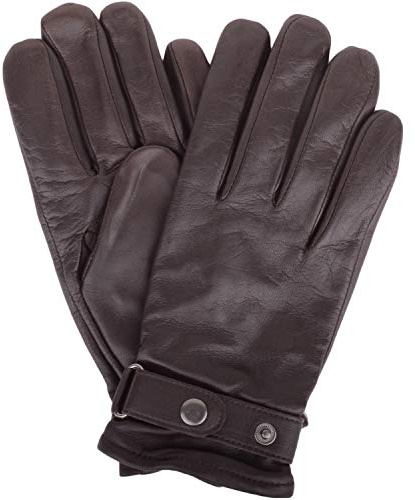 SNUGRUGS Mens Super Soft Leather Biker Winter Glove/Gloves with Popper Feature
