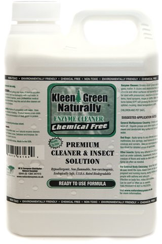 Kleen Green 64oz Non Toxic Already DILUTED to USE Spray Offers Assistance to Remove Invisible Biting Mites, Bed Bugs, Bird Mites, Scabious Mites, Dust Mites, Fleas, lice & Itchy Skin Problems …