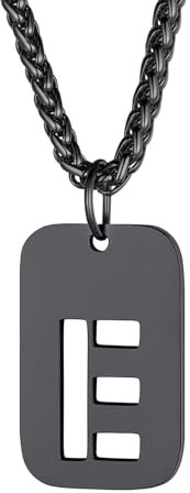Richsteel schwarz buchstabenkette für Herren Damen Punk Style Dog Tag Anhänger für Jungen Model