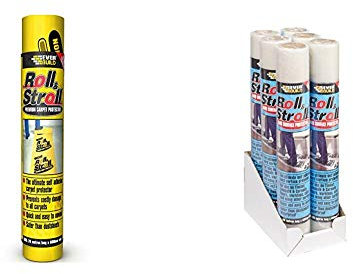 Roll & Stroll Premium Carpet Protector - Self Adhesive Floor Protection - 75 m - Yellow & Roll & Stroll Hard Surface Protector - Self adhesive floor protection - 600mm x 25m - Clear Branded Film