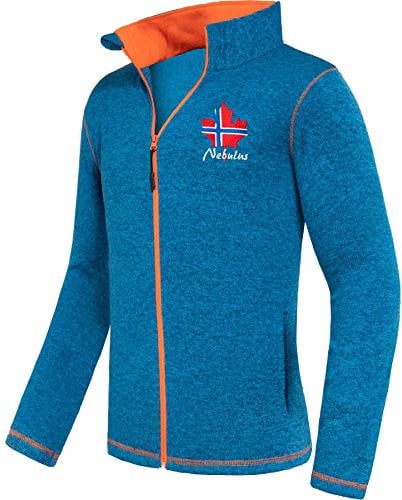 Nebulus Herren Fleecejacke Chios, warme Fleece Jacke, mit langem Full-Zip Reißverschluss, Malibu-orange - XL
