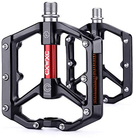 CXWXC Fahrradpedale Mit Reflektoren - MTB Aluminiumlegierung Pedale Set, 9/16 Cube Pedale für Mountainbike, Rennrad