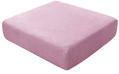 SYLC Sofa-Sitzkissenüberzüge, Sofakissen-Schonbezüge, Stretch-Samt, Couchkissenüberzüge, Ersatz für Einzelkissen, mit Gummibändern, Rosa, Chaiselongue
