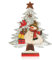 COM-FOUR® Dekorativer Aufsteller für Weihnachten - Weihnachtlicher Tannenbaum aus Holz - Weihnachtsbaum mit Schneemann zum Dekorieren (01 Stück - Tanne weiß 38cm)
