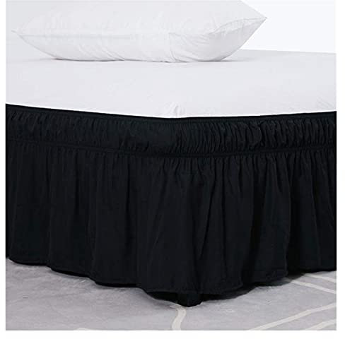 NIMUDU Cache Sommier,Cache Sommier 160x200 Jupe de lit Enveloppement Autour des Chemises à lit élastique sans lit Twin/Full/Queen/King Size 38cm Hauteur for la décoration de la Maison
