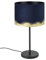 EGLO Tischlampe Casuarita, edle Design-Nachttischlampe, Vintage-Tischleuchte aus Metall mit Lampenschirm aus Samt in dunkelblau und gold, Lampe Wohnzimmer mit Schalter, E27 Fassung