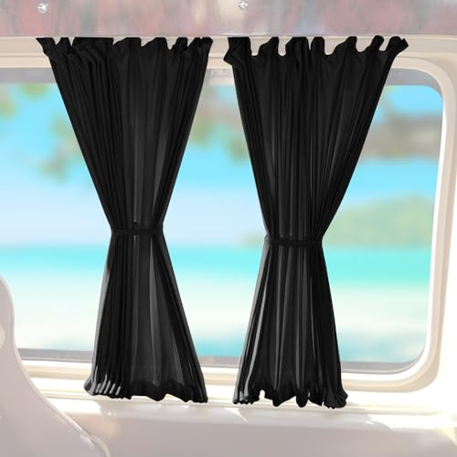 OMAC MAß Gardinen für VW Crafter 2006-18 L1 Radstand Hecktür Schwarz 1x