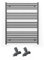 Myhomeware 700mm Wide Straight Anthracite Grey Heated Bathroom Towel Rail Radiator With Valves For Central Heating UK (With Straight Valves, 700 x 1000 mm (h))