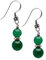 Boucles d'oreilles double perles en pierre naturelle et argent sterling pour femmes - Cadeau pour femmes et filles (Agate Verte)