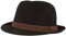 Breiter Trilby Knautschbar Filzhut schmale Krempe Wollfilz schwarz S 54-55
