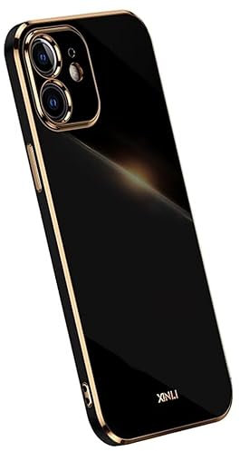 Topme Silikonhülle für iPhone 11 (6.1 Inches), [handyhülle im Goldrand-Stil] - Schwarz