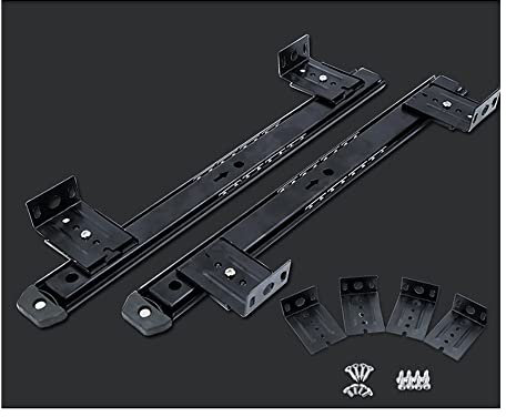 Schubladenschienen Tastaturschublade unter Schreibtischauszug 350 mm kugelgelagerte Tastaturauszüge verstellbar unter Schreibtisch Computerauszüge schwarz 30 kg 1 Paar ( Color : Schwarz , Size : 27mm