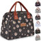 HOMESPON Insulated Lunch Bag for Women Adult Work Ladies Men Cool Bag Lunch Box Container Tote Bags for School Picnic or Travel(Black Daisy)