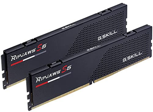 G.SKILL Ripjaws S5 Series (Intel XMP 3.0) DDR5 RAM 32 Go (2 x 16 Go) 5600MT/s CL28-34-34-89 1,35 V pour ordinateur de bureau UDIMM – Noir mat (F5-5600J2834F16GX2-RS5K)