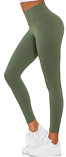 Yaavii Sport Leggings Damen High Waist Push Up Sporthose Laufhose Für Fitness Outdoor Alltag Dunkelgrün M