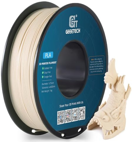 GEEETECH Filament PLA 1,75mm für 3D Drucker 1kg Spool, Holzpappel