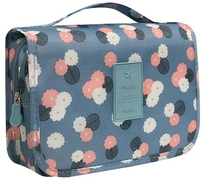 Trousse de Toilette Voyage, Trousse de Toilette Femme, Trousse de Toilette a Suspendre, Trousse Maquillage Femme avec Poignée, pour Voyage, Affaires, Fitness, Camping