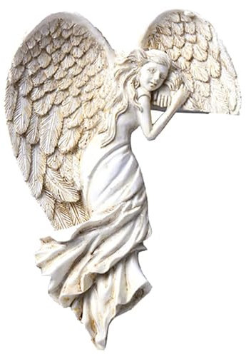 Engel-Türrahmen-Dekoration, Türrahmen-Engelsflügel-Skulptur, Vintage-Harz-Engel-Türrahmen-Ornamente, Engel-Skulptur Für Die Linke Oder Rechte Türecke, Engel-Dekoration, Wandskulptur-Kunsthandwerk(#1)