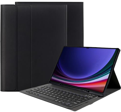 Cazy Tablet-Hülle mit Tastatur geeignet für Samsung Galaxy Tab S10 Ultra/Tab S9 Ultra 14.6 inch - QWERTY Bluetooth Tastatur-Hülle - Schwarz