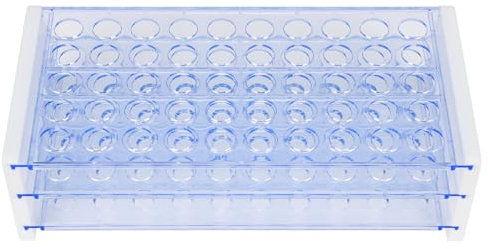 Labasics Reagenzglasständer, 3-Stufiger Abnehmbarer Blauer Kunststoff-Reagenzglasständer für Laborwissenschaftliche Experimente, 13 mm 50-Platz