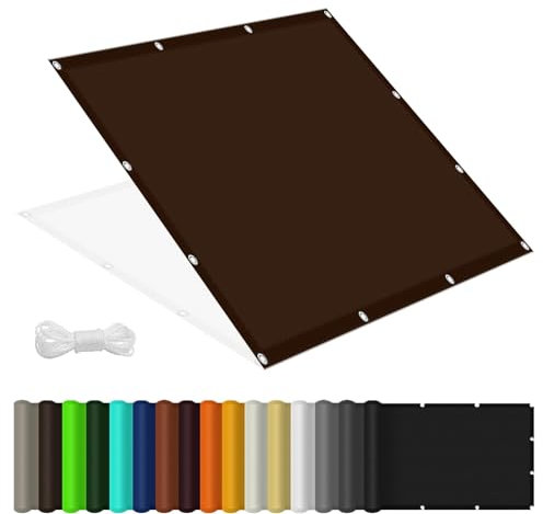 Sonnensegel Rechteckig 4.5 x 10 m Ripstop UV Schutz mit Pu-Beschichtung Sonnensegel Wasserdicht Rechtwinklig mit Kordel für Draußen, Patio, Camping, Braun