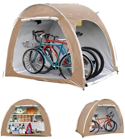 Bike Storage Outdoor 210 * 150 * 165cm Bike Cover for Outside Storage Waterproof Bike Shed for 3-4 Bikes Bicycle Cover Bike Tent Bike Store Shelter Storage Tent