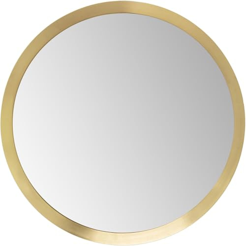 KARE Design Wandspiegel Arezzo Messing Rund Stahl Glas verspiegelt Ø 100cm Modern Raumdekor Wohnkultur für Wohnzimmer Schlafzimmer Flur Büro Gold