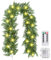 Weihnachtsgirlande mit Beleuchtung, 2M Girlande Weihnachten Beleuchtet Tannengirlande mit Beleuchtung Tannengirlande mit 3m Lichterkette Weihnachten Girlande mit 8 Modi Türgirlande Weihnachten (2m)