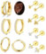 MILACOLATO 7 Paar Gold Ohrringe Set - Hypoallergen Chirurgenstahl Medizinische Ohrstecker und Klein Creolen - Damen Gold Piercing Ohr Knorpel Helix Piercings - Für Mehrere Ohrlöcher
