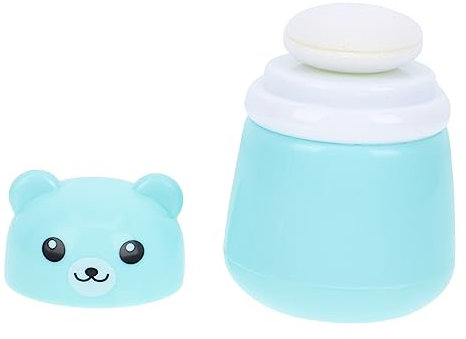 QUMIIRITY Babypuderdose Cartoon Bär Puderquaste Kasten Auslaufsicher Mit Großer Kapazität Für Lose Talkumpuder Praktische Puffbox Für Babys Und Kleinkinder