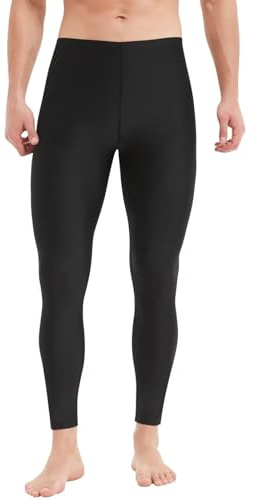 Sillictor Mens Swimming Leggings UPF 50+ Long Swim Pants Water Surfing Swimmimg Tights Sun Protection Rash Guard Pants Quick Dry Breathable