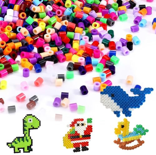 5mm Bügelperlen Set 10000 Stück Bügelperlen für Kinder Midi Bastelperlen im Volltonfarben Mix Kreatives Perlenset Geschenk für Kinder Geburtstag Weihnachten