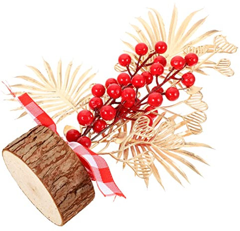 TOPBATHY Glücksfruchtdekoration Weihnachten Geldbaum-Bonsai China Dekorationen Laternen Neujahrsdekoration Mit Roten Beeren Geldbaum-tischdeko Pagode Rote Beeren-Bonsai Party Braut- Harz