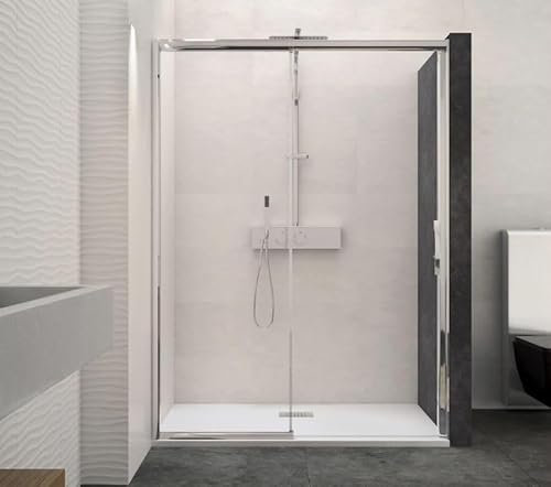 KINEDO - Paroi de Douche Blanc sans seuil 115-125cm Classic Macao côté Gauche - KINEDO - PA647BTNEG