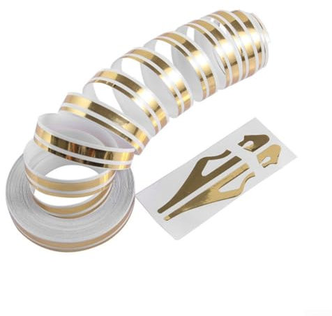 Decalcomanie a nastro gessato oro sapientemente progettate per una personalizzazione completa