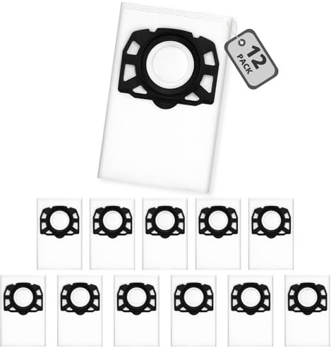 12 sacchetti per aspirapolvere Kärcher WD4 WD5 WD6, compatibili con KFI 487, MV4 MV5 MV6, per aspirapolvere bagnato e asciutto