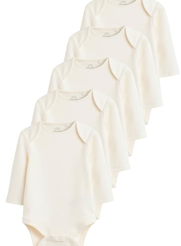 NEXT Baby 5er-Pack Essential Bodysuits mit langem Arm Creme 56-62