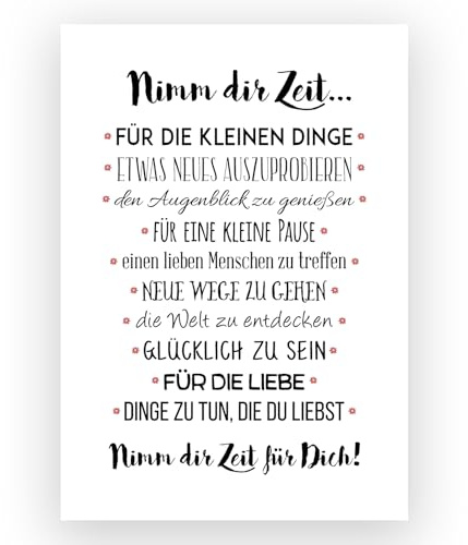 TypeStoff Kunstdruck, Poster mit Spruch - Nimm dir Zeit - Typografie-Bild auf hochwertigem Karton - Plakat, Druck, Print, Wandbild zum Thema Liebe und Achtsamkeit - KD-00321-M