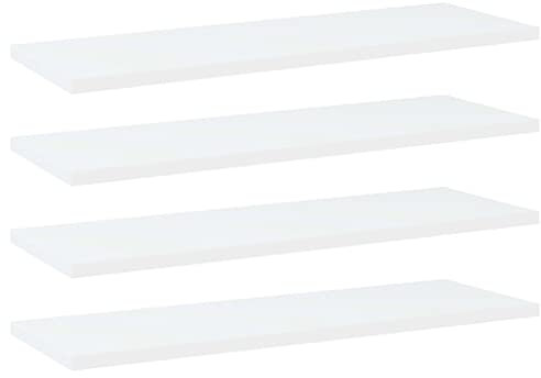 Pannelli bianchi per libreria, 4 pezzi, 60 x 20 x 1,5 cm, in compensato multiuso, per armadietti verticali, salvaspazio, per casa, ufficio, libreria, soluzione di archiviazione