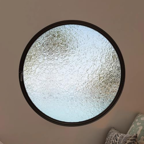 LLYLAFDC Finestra A Battente Girevole Finestra A Oblò La Finestra Circolare può Ruotare di 360°, Finestra A Oblò in Vetro Temperato con Maniglia, per Bagno(Balck-1,80cm/31.5in)