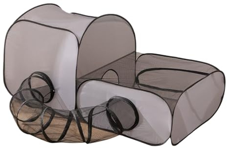 Freilaufgehege für Tiere – Tunnel für Katzen, tragbares Netz für Kätzchen | Atmungsaktive Netzstruktur, leicht und einfach zu montieren für kleine Tiere, Garten, Garten.