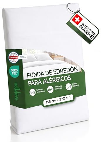 Welldora ǀ Milbenbezug Bettdecke 155x220 ǀ Allergiker Deckenbezug fachärztlich getestet ǀ Premium Encasing mit Reissverschluss ǀ Allergiker Bettwäsche Decke 155x220