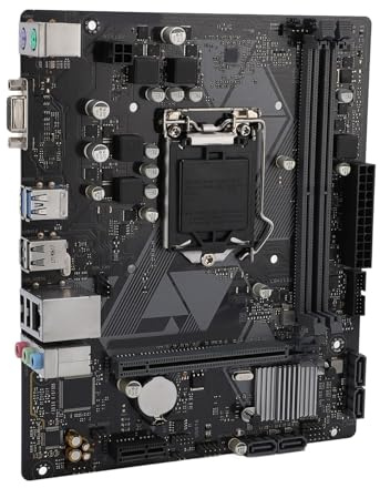 FAUOSWUK H310M F R2.0 Motherboard, M ATX DDR4 Desktop Computer Motherboard with DVI and VGA Outputs, for 1151 9th 8th Gen Core CPU Processors