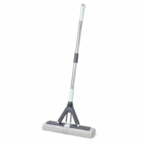 Sponge Floor Mop with Built-In Self-Wringing Handle