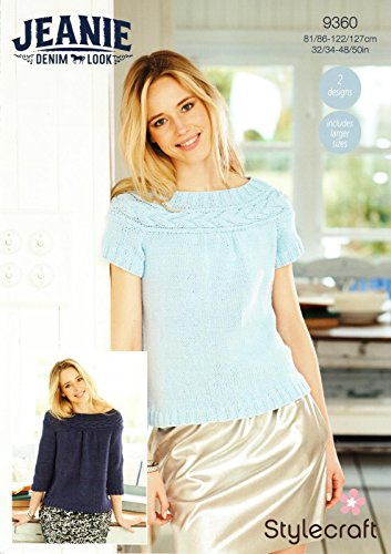 Stylecraft 9360 Knitting Pattern Womens 3/4 and Cap Sleeved Tops in Stylecraft Jeanie Aran